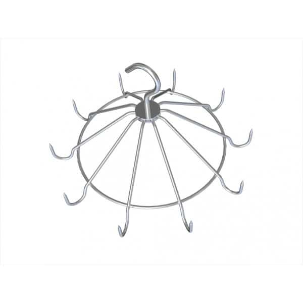 COURONNE INOX 304 AVEC 10 CROCHETS INOX, hauteur : 252 mm, diamètre : 400 mm