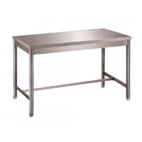Table démontable bords droits pieds ronds inox ferritique centrale P 700 mm