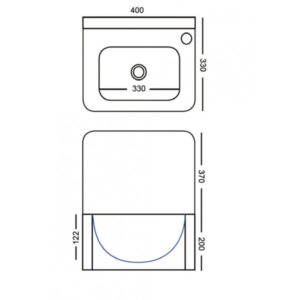 Lave-mains à commande fémorale, inox AISI 304