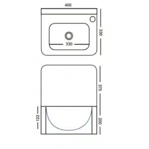 Lave-mains à commande fémorale, inox AISI 304