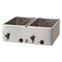 Bain marie professionnel 2 x Gn 1/1 avec robinet de vidange