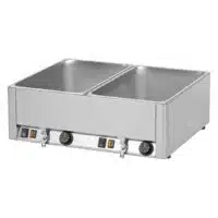 Double bain marie professionnel GN1/1 avec 2 robinets de vidange en acier inoxydable 3000W