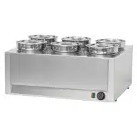 Bain marie à sauce 6 cuves professionnel en acier inoxydable 1200 W