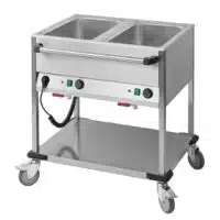 Chariot bain-marie à eau 2 x GN 1/1 professionnel en acier inoxydable 1400 W