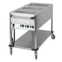 Chariot bain-marie professionnel à eau 3 x GN 1/1 en acier inoxydable 2100 W