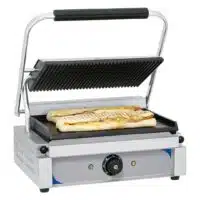 Panini grill plaques rainurée-lisse en acier inoxydable 2200 W