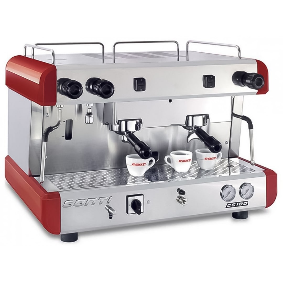 Machine à café Conti CC100 SAM 2 groupes rouge