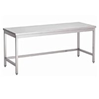 Table démontable bord droit pieds carrés inox ferritique centrale P 600 mm