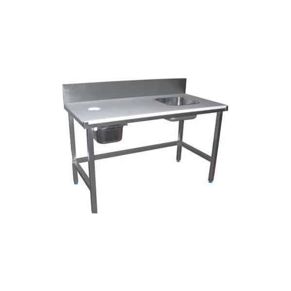 COMBINÉS DE PRÉPARATION POISSON avec 1 bac, inox AISI 304, 1000 x 600 x 850 mm