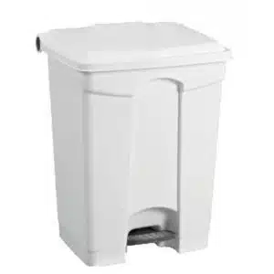 Poubelle cuisine en plastique 90 L , couvercle blanc , L 500 x P 410 x H 820 mm
