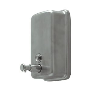 Distributeur de savon douche muraux, inox brossé, manuel, L 123 x P 110 x H 204 mm