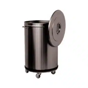 Poubelle cuisine roulant inox 90 Litre, Ø 470 mm x H- 700 mm