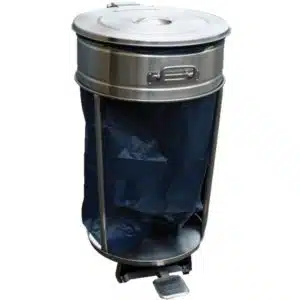 Support roulant inox pour sacs poubelles de 110 Litres , Ø 460 mm x H- 850 mm