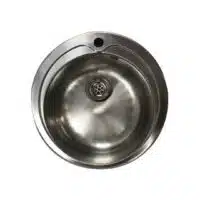Bac à encastrer rond, évacuation au centre ø 35 mm, pour plonge