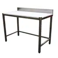 Table de découpe professionnelle, adossée, en inox AISI 304, P 600 mm