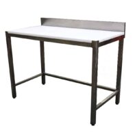 Table de découpe professionnelle, adossée, en inox AISI 304, P 700 mm