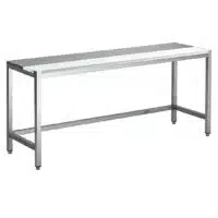 Table de découpe centrale professionnelle, mixte avant-arrière (alèse inox arrière), inox AISI 304, P 700 mm