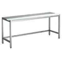 Table de découpe centrale professionnelle, mixte avant-arrière (alèse inox arrière), inox AISI 304, P 800 mm