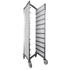 Chariot de débarassage encastrable , inox , Joues résine , L 520 x P 730 x H 1890 mm