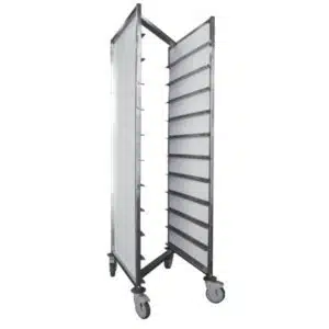 Chariot de débarassage encastrable , inox , Joues résine , L 520 x P 730 x H 1890 mm