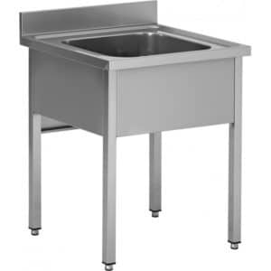 Plonge démontable sans étagère, en inox AISI 304, 1 bac, L 900 mm