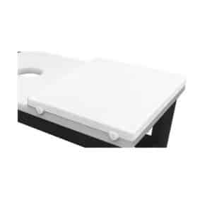 Plaque de découpe cuisine sur pieds caoutchouc, blanc, polyéthylène, ép 25 mm, 600x400 mm