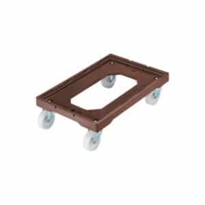 Chariot de transport marron pour trio contenneurs, L 480 x P 370 x H 130 mm