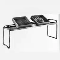Étagère professionnelle double pente inox cuisine à fixer sur table pour casier de lave-vaisselle P 600 mm