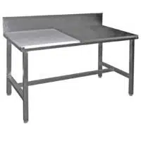 Table de découpe professionnelle, mixte côte à côte adossée, en inox AISI 304, P 700 mm