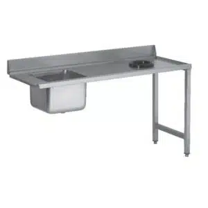 Table d'entrée lave vaisselle, sans étagère, 1 bac et TVO