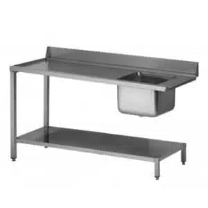 Table d'entrée lave vaisselle avec 1 bac, avec étagère à gauche du LV, sans TVO