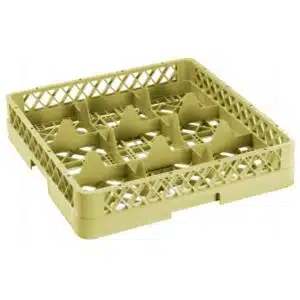 Casier à verre pour lave-vaisselle sans réhausse, beige, 9 compartiments