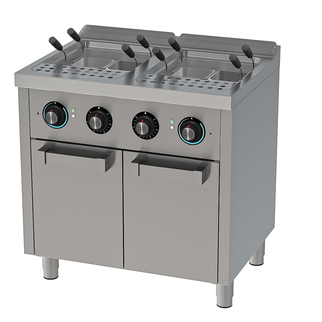Cuiseur à pâtes électrique, 25 L + 25 L, série 600, sur placard