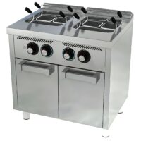 Cuiseur à pâtes à gaz, 25 L + 25 L, série 600, sur placard