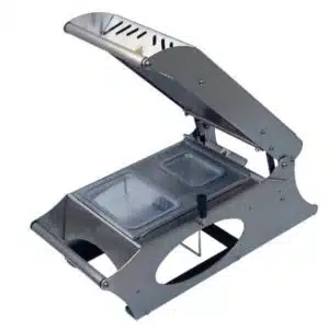 Conditionnement et emballage, operculeuse à barquette, inox aisi 304, (GN 1/4), L 600 x P 300 x H 250 mm