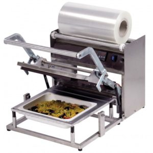 Conditionnement et emballage, operculeuse à barquette, GN1/2, inox aisi 304, L 725 x P 470 x H 410 mm