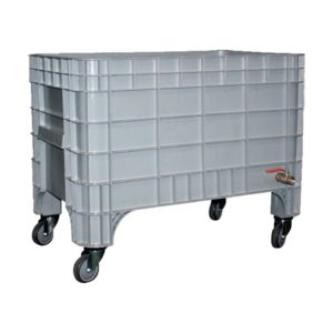 Bac à glace monobloc roulant en polyéthylène, 500 L, L 1200 x P 800 x H 960 mm