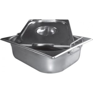 Bacs inox cuisine gastronome plein inox AISI 304 avec anses escamotables, type GN1/3, P 65 mm