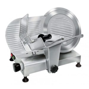 Trancheur aluminium à courroie avec protecteur de lame, affûteur amovible, L 680 x P 515 x H 470 mm