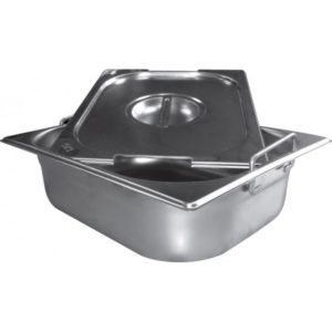 Bac inox cuisine gastronome, plein, anses escamotables, GN1/2, en inox aisi 304