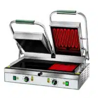 Panini grill de contact vitrocéramique,plaque double, inox