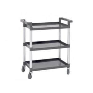 Chariot de service, supports en aluminium, plateaux en polyéthylène