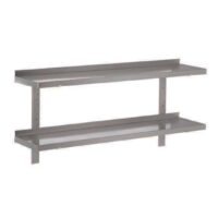 Étagère professionnelle inox cuisine sur crémaillère pleine P 300 mm