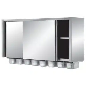 Armoire suspendue avec distributeurs à ingredients, inox AISI 304, profondeur 400 mm