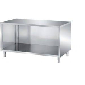 Meuble bas central ouvert, inox ferritique, central, profondeur 700 mm