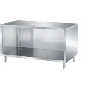 Meuble bas central ouvert, inox ferritique, central, profondeur 700 mm