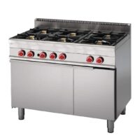 Fourneau 6 feux sur four gaz