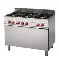 Fourneau 6 feux sur four gaz