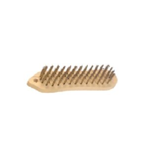 Brosse métallique violon, fils ronds en acier laitonné, L 170 x P 51 mm