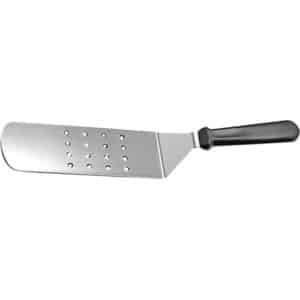 Palette fast food perforée flexible, inox, manche ABS